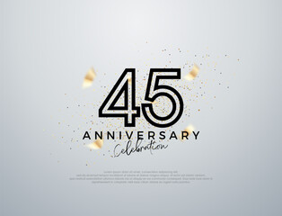 Simple line design for 45th anniversary celebration. Premium vector for poster, banner, celebration greeting.
