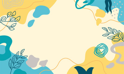 Flat abstract floral leaves background