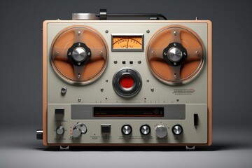 Vintage Retro tape recorder. Audio player. Generate Ai