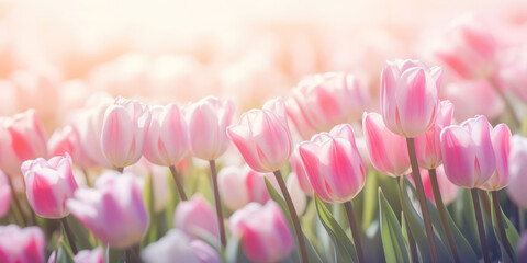 Spring Blooms: Vibrant Tulips in a Romantic Garden