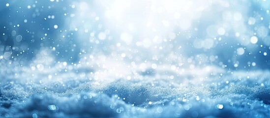 A background showcasing a blend of blue and white hues, with water droplets scattered across the surface, creating a captivating and refreshing visual.