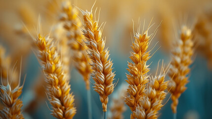 Closeup of the subtle shifts in color as the wheat heads bend and sway.