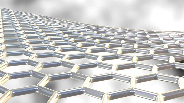 3d rendering of carbon nanostructure called fullerene sheet