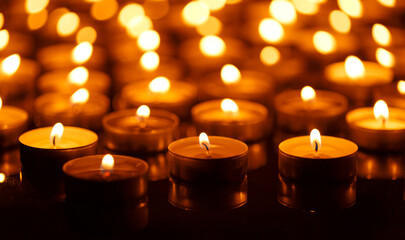 Burning candles with shallow depth of field