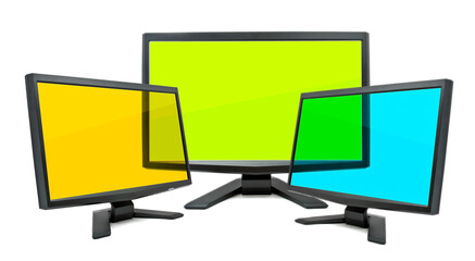 Three monitors