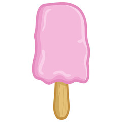 Strawberry Ice Cream Stick Illustration