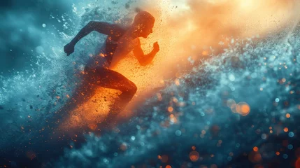 Schilderijen op glas athlete and running for wellness © KRIS