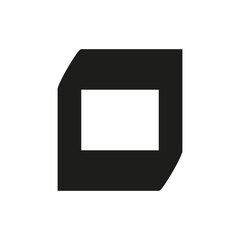 Geometric black square. Cutout design element. Simple, modern. Vector illustration. EPS 10.