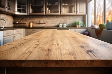 Fototapeta na wymiar kitchen interior wood counter