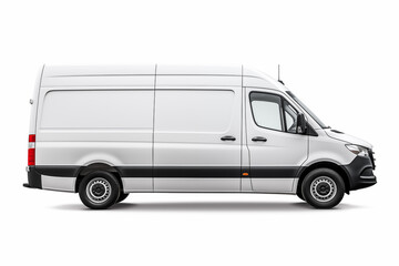 white high roof delivery van isolated side view