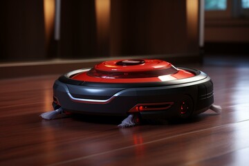 Efficient Robot vacuum cleaner. Automatic dust cleaning. Generate Ai