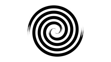 Takarangi Maori Double-Ended Spiral Symbol with Brush Stroke
