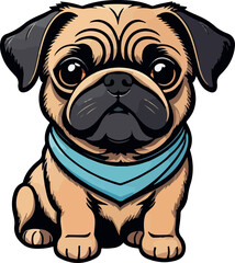 Excellent and lovely pug carlino dog vector

