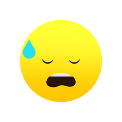 Fototapeta premium Sad emoji, single tear. Expressive. Vector illustration. EPS 10.