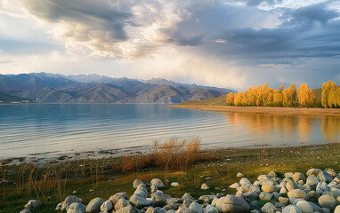 Natural scenery in Xinjiang, China,created with Generative AI tecnology.
