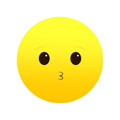 Kissing face emoji, cute expression. Affectionate emoticon. Vector illustration. EPS 10.