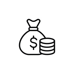 Money bag icon vector