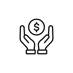 hand holding money icon vector