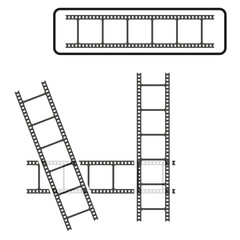 Filmstrip vector set. Classic cinema reel. Simple design. Vector illustration. EPS 10.
