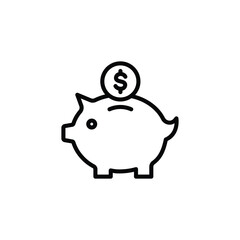 piggy bank icon vector
