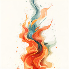 fire flames isolated on white 