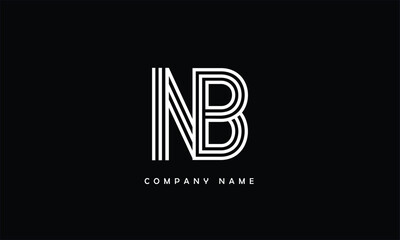 Fototapeta na wymiar NB, BN, N, B Abstract Letters Logo Monogram