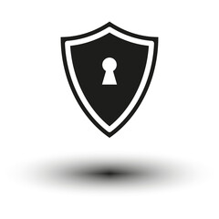 Secure shield icon. Lock symbol. Privacy protection. Vector illustration. EPS 10.