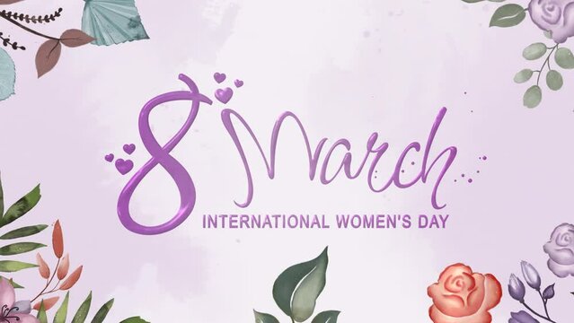 International Women's Day greeting design with flowers and butterflies suitable for social media posts, cards, posters, and website banners.