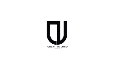 CJ CU DJ Abstract initial monogram letter alphabet logo design