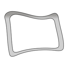 silver-gray gradient abstract quadrilateral frame with transparent center  