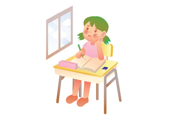 Human While Studying at Elementary School
 | Human Develompent Illustration