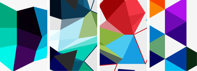 Set of triangle poster backgrounds. Vector illustration For Wallpaper, Banner, Background, Card, Book Illustration, landing page