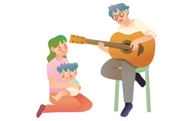 Gather with Family and Relax | Human Develompent Illustration