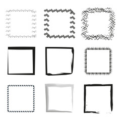 Variety square frames set. Modern design. Vector illustration. EPS 10.