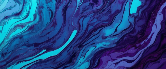 Obraz premium Abstract background with stunning fluid waves, with a combination of blue, purple and aqua colors