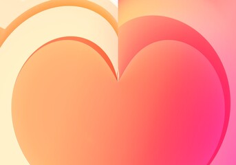 Sweet orange red gradient heart background