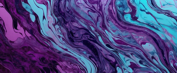 Abstract background with stunning fluid waves, with a combination of blue, purple and aqua colors