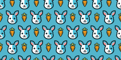 Rabbits illustration background. Seamless pattern. Vector. ウサギのイラストパターン	