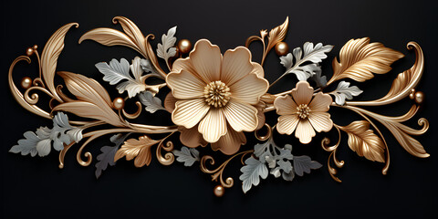 Golden Floral Ornament