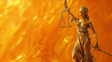 justice of the peace on an orange background, in the style of Greek art and architecture