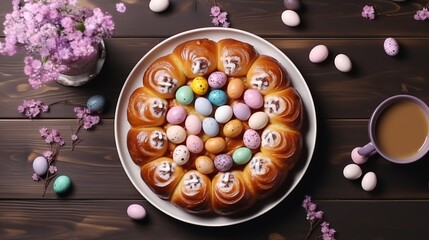 Easter baking sweet cake for the holiday - obrazy, fototapety, plakaty