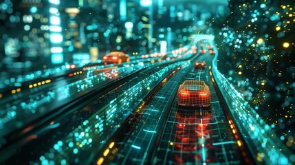 Vibrant Data Stream. An Immersive 3D Environment of Abstract Digital Waves in Cyberspace