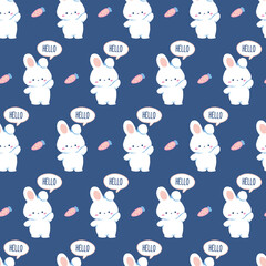 Bunny Sweet Greeting Connections Pattern Art