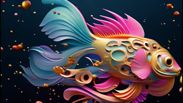 Beautiful ornamental fish logo icon