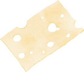 Cheese Isolate Watercolor Illustration