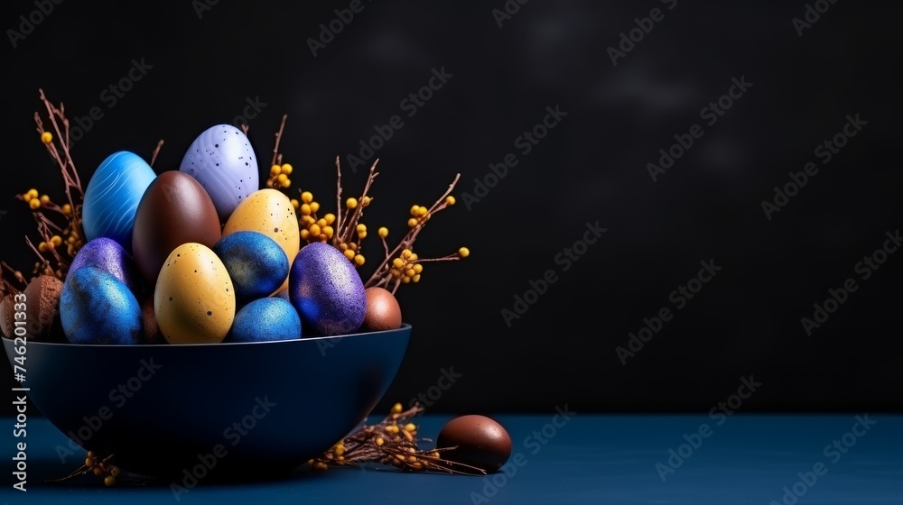 Wall mural Fragrant and delicious chocolate easter eggs