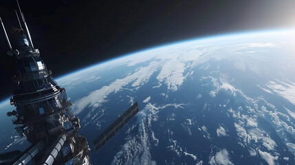 人工衛星の外観　宇宙産業イメージ
