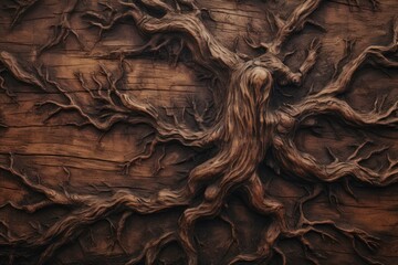 Rough Rustic wood twig. Stump creative. Generate Ai