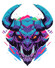 T-shirt design, angry bull face character isolated on transparent background. PNG files, Generative AI images