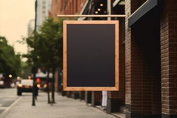 Hanging blank sign board